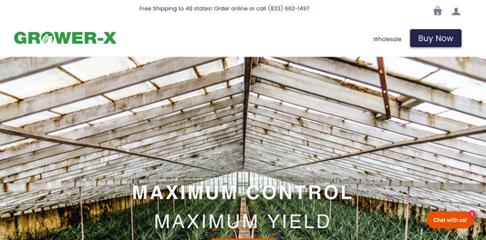 screenshot of grower-x website 